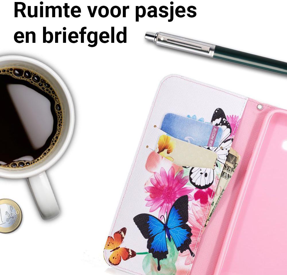 Samsung Galaxy A6 Portemonnee Hoesje met Vlinders Print afbeelding 3