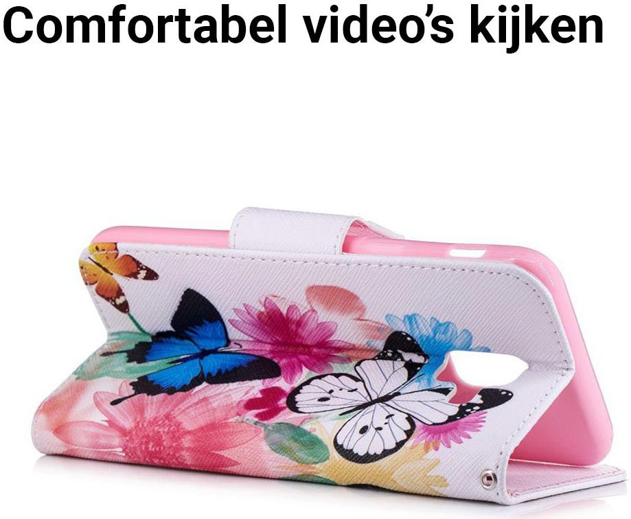 Samsung Galaxy A6 Portemonnee Hoesje met Vlinders Print afbeelding 4