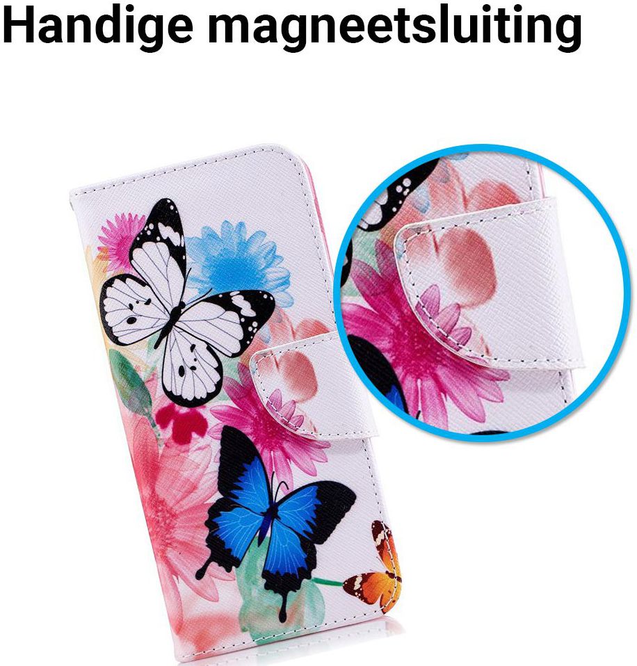 Samsung Galaxy A6 Portemonnee Hoesje met Vlinders Print afbeelding 2