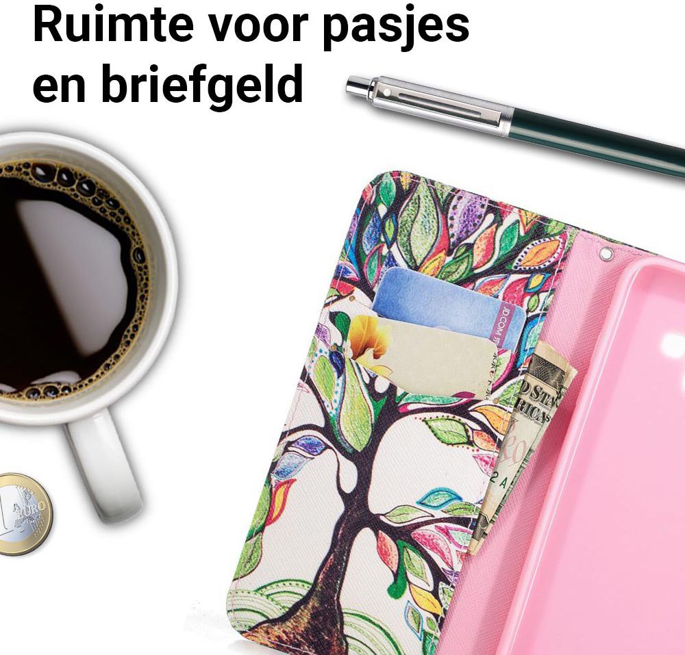 Samsung Galaxy A6 Portemonnee Hoesje met Boom Print afbeelding 3