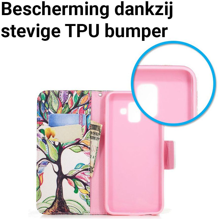 Samsung Galaxy A6 Portemonnee Hoesje met Boom Print afbeelding 5