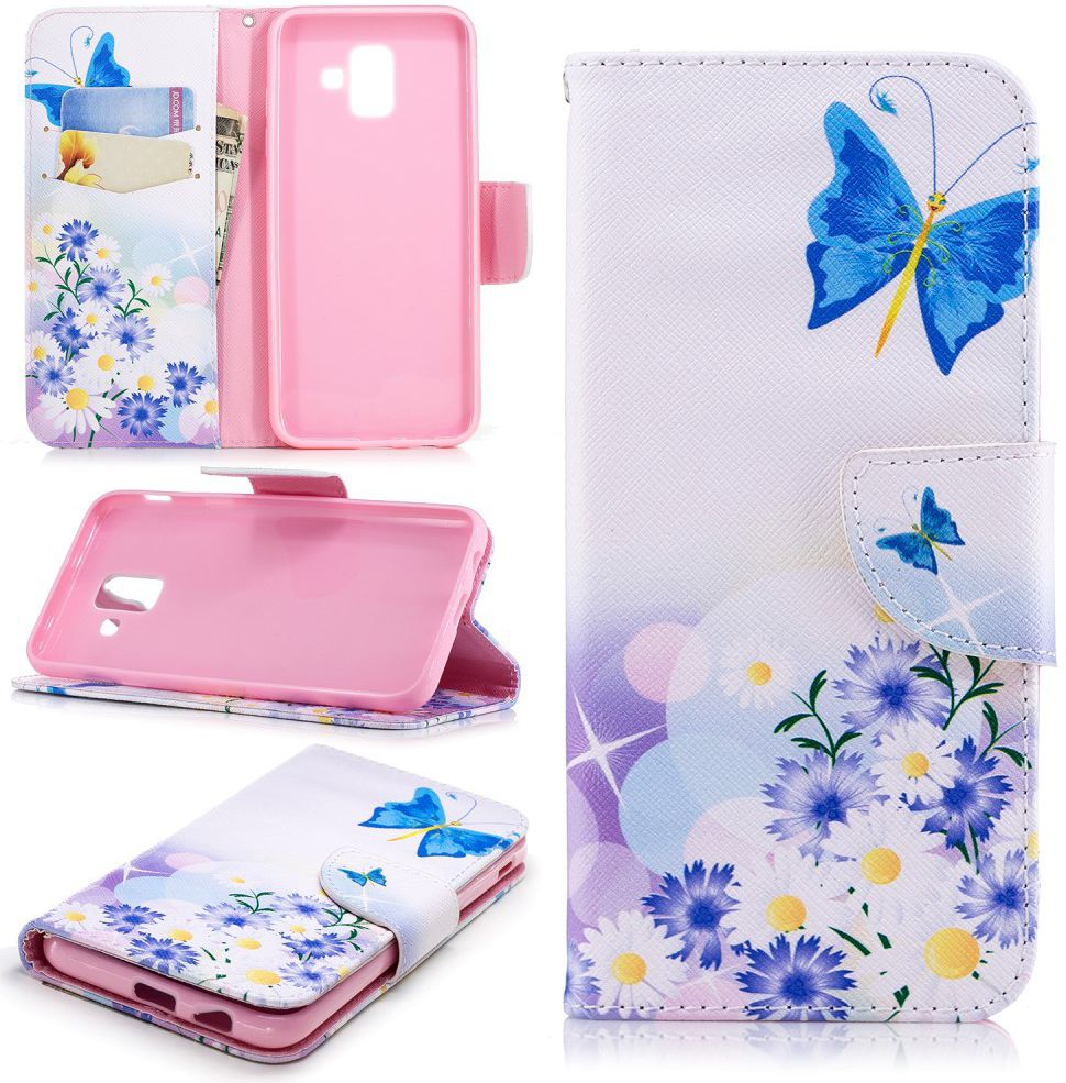 Samsung Galaxy A6 Portemonnee Hoesje met Vlinder Print afbeelding 12
