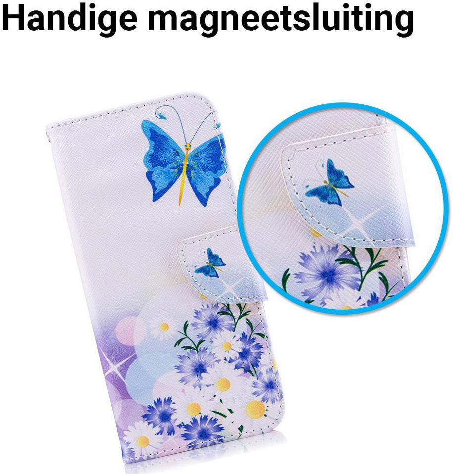 Samsung Galaxy A6 Portemonnee Hoesje met Vlinder Print afbeelding 2