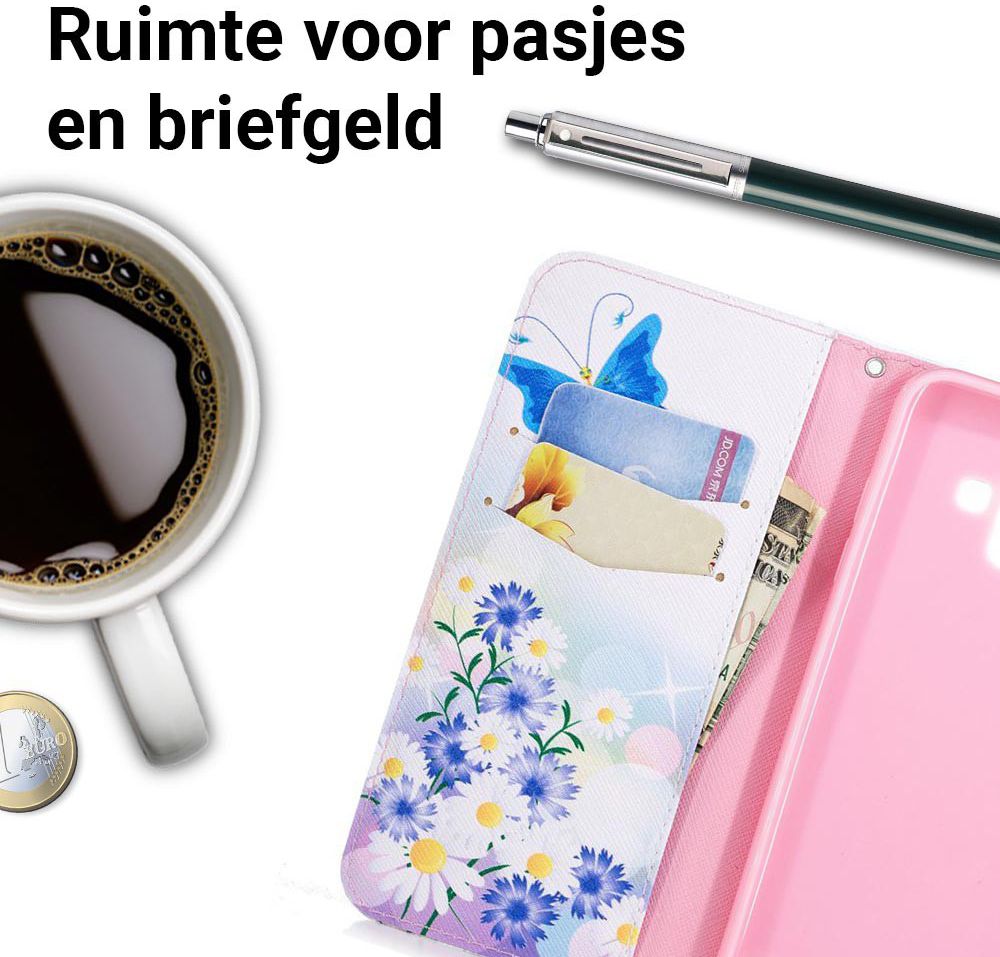 Samsung Galaxy A6 Portemonnee Hoesje met Vlinder Print afbeelding 3