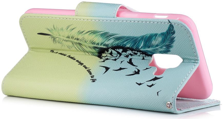 Samsung Galaxy A6 Portemonnee Hoesje met Veer Print afbeelding 7