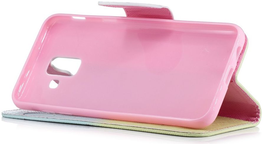 Samsung Galaxy A6 Portemonnee Hoesje met Veer Print afbeelding 9