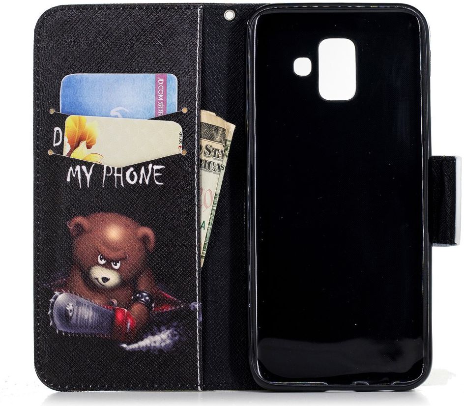 Samsung Galaxy A6 Portemonnee Hoesje met Teddy Print afbeelding 7