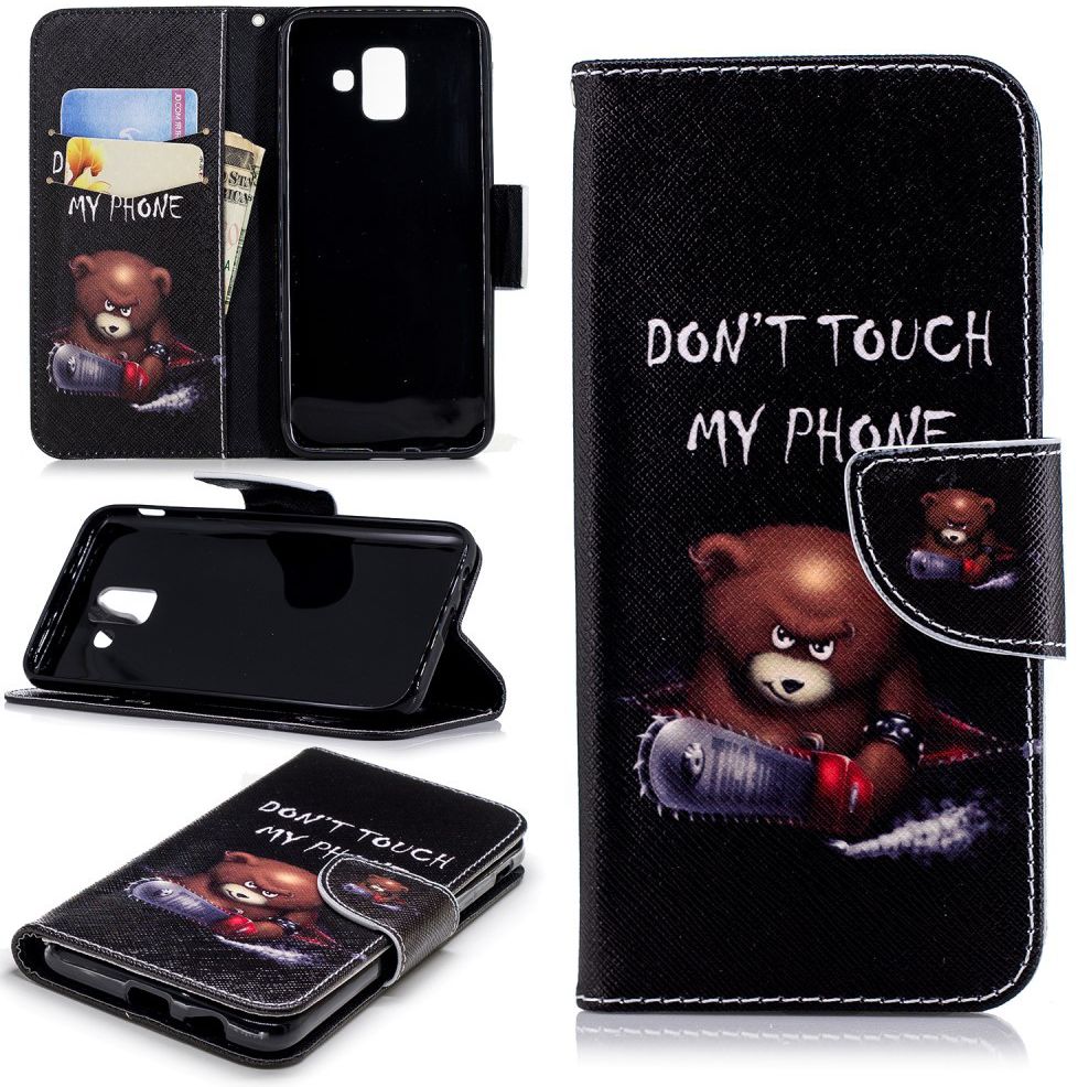 Samsung Galaxy A6 Portemonnee Hoesje met Teddy Print afbeelding 13