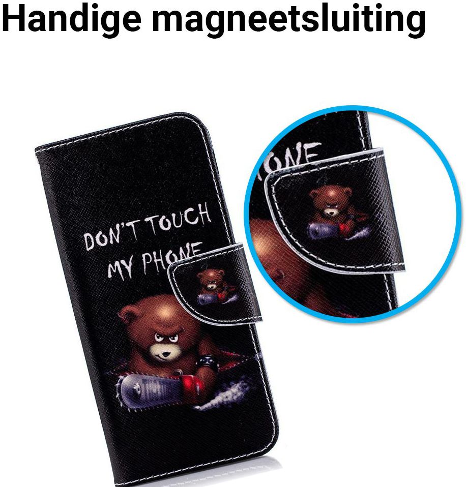 Samsung Galaxy A6 Portemonnee Hoesje met Teddy Print afbeelding 5