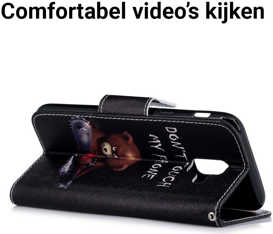 Samsung Galaxy A6 Portemonnee Hoesje met Teddy Print afbeelding 6