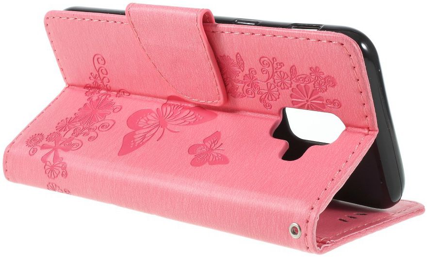 Samsung Galaxy A6 Vlinder Portemonnee Hoesje Roze afbeelding 8