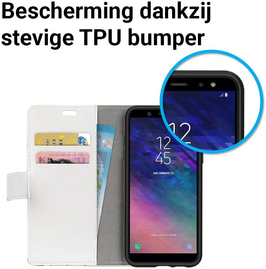 Samsung Galaxy A6 Portemonnee Hoesje met Uil Print afbeelding 5