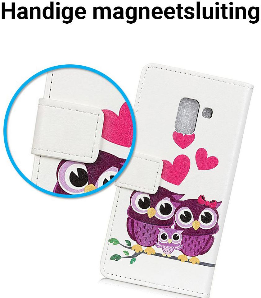 Samsung Galaxy A6 Portemonnee Hoesje met Uil Print afbeelding 6