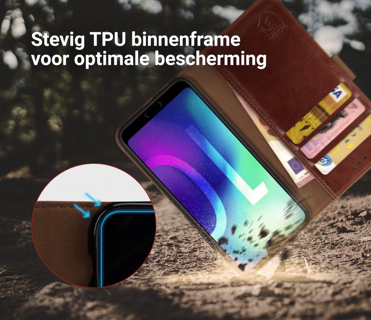 Rosso Element Honor 10 Hoesje Book Cover Bruin afbeelding 6