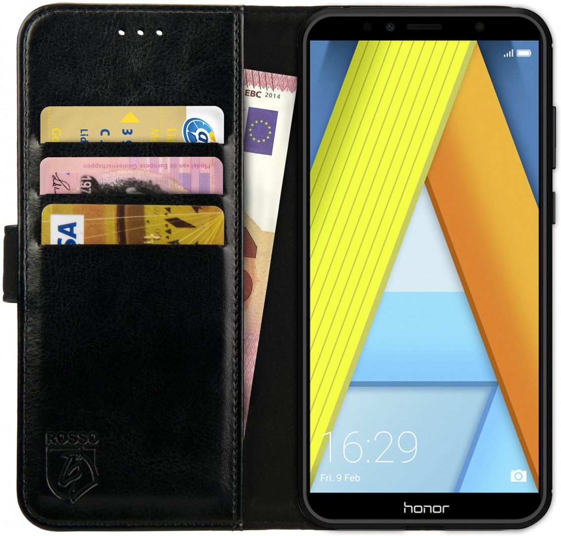 Rosso Element Honor 7A Hoesje Book Cover Zwart afbeelding 1