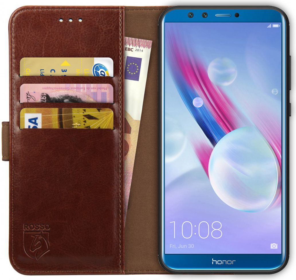 Rosso Element Honor 9 Lite Hoesje Book Cover Bruin afbeelding 1