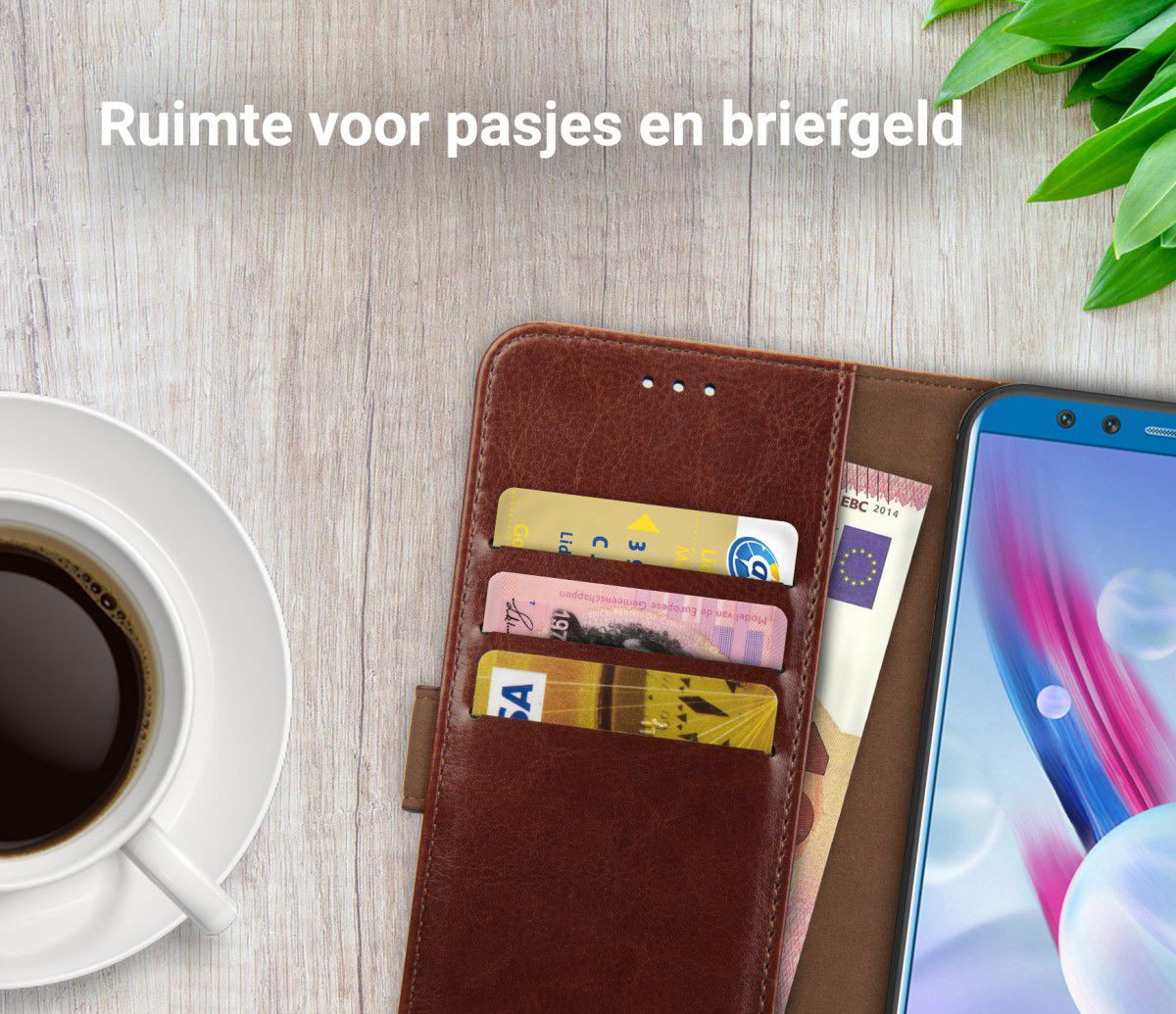 Rosso Element Honor 9 Lite Hoesje Book Cover Bruin afbeelding 8