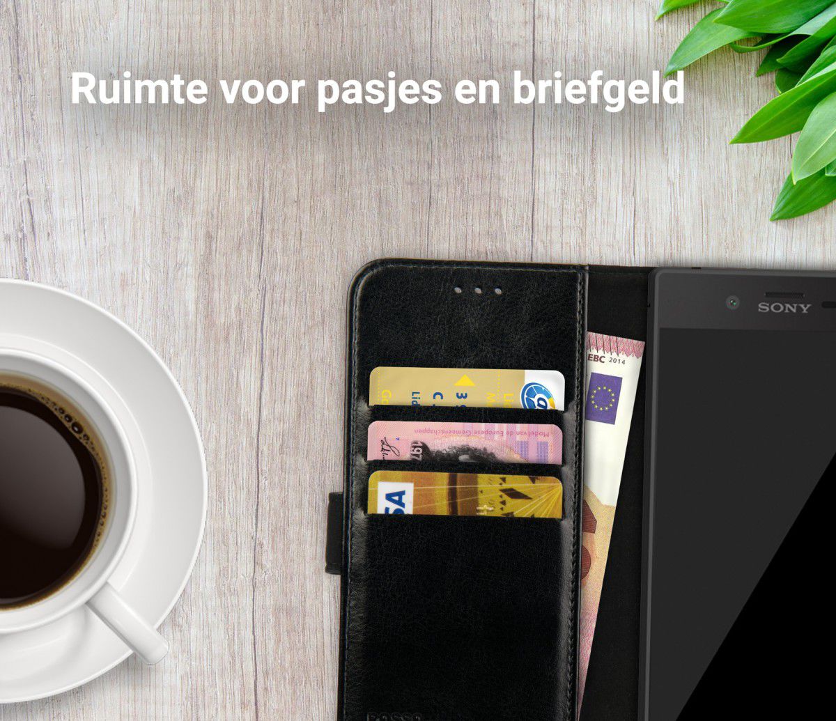 Rosso Element Sony Xperia XZ Hoesje Book Cover Zwart afbeelding 9