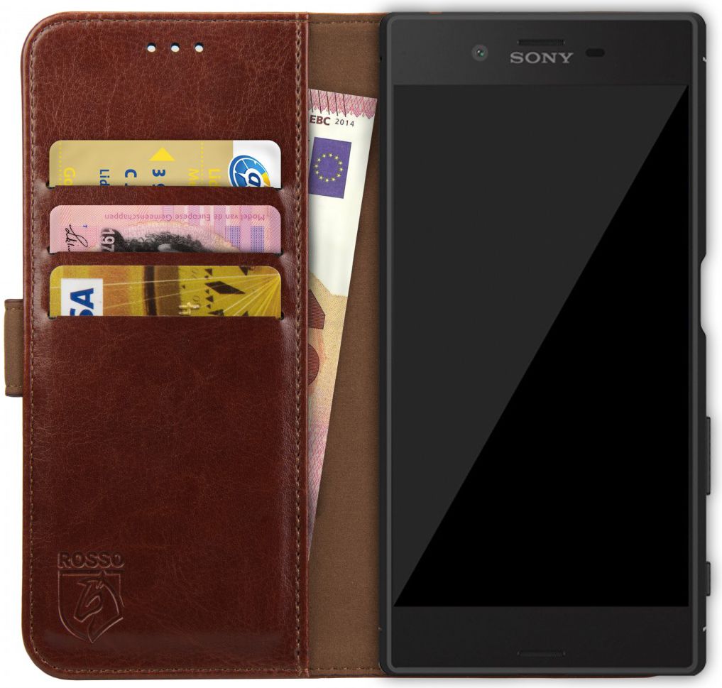 Rosso Element Sony Xperia XZ Hoesje Book Cover Bruin afbeelding 1