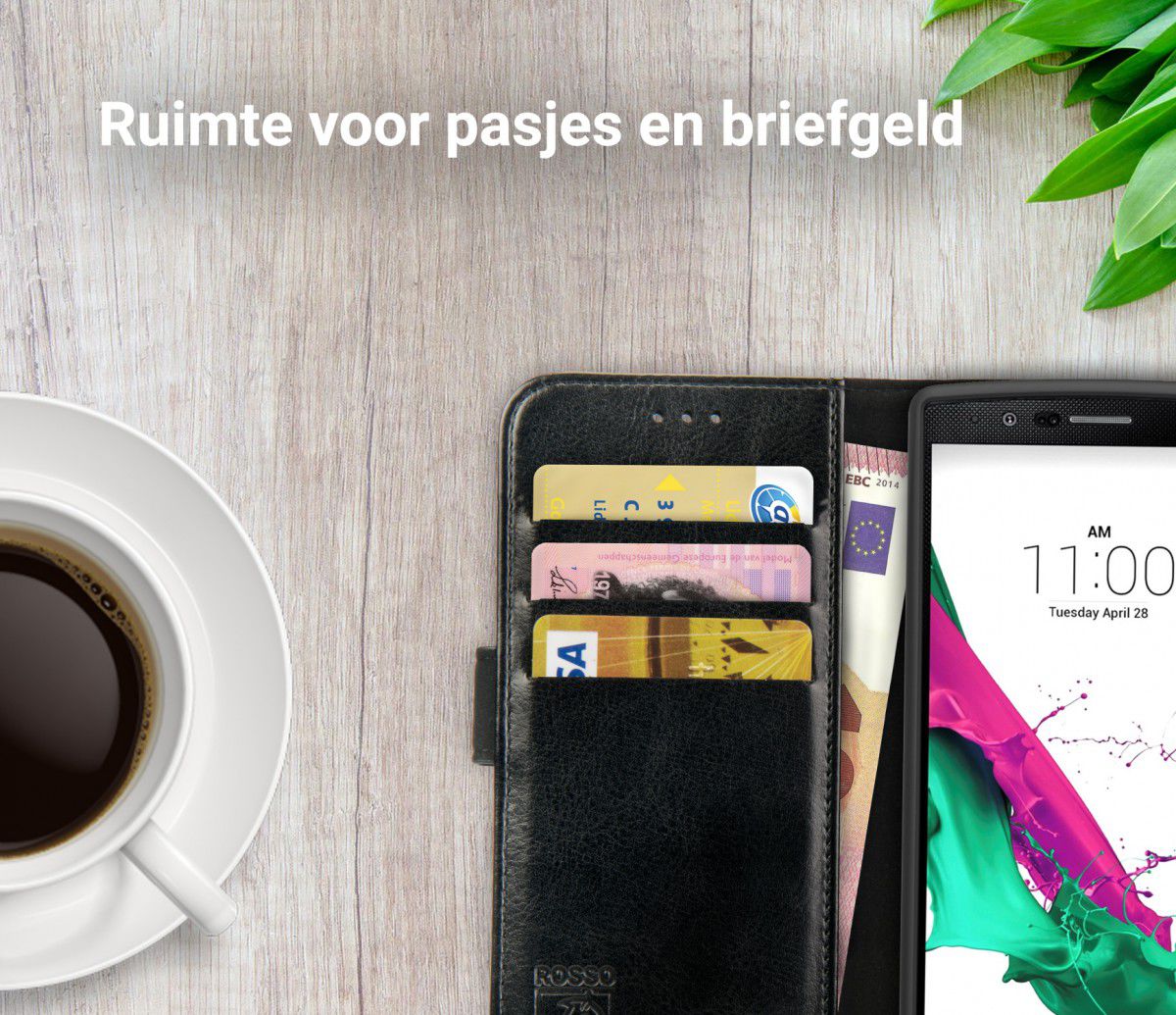 Rosso Element LG G4 Hoesje Book Cover Zwart afbeelding 8