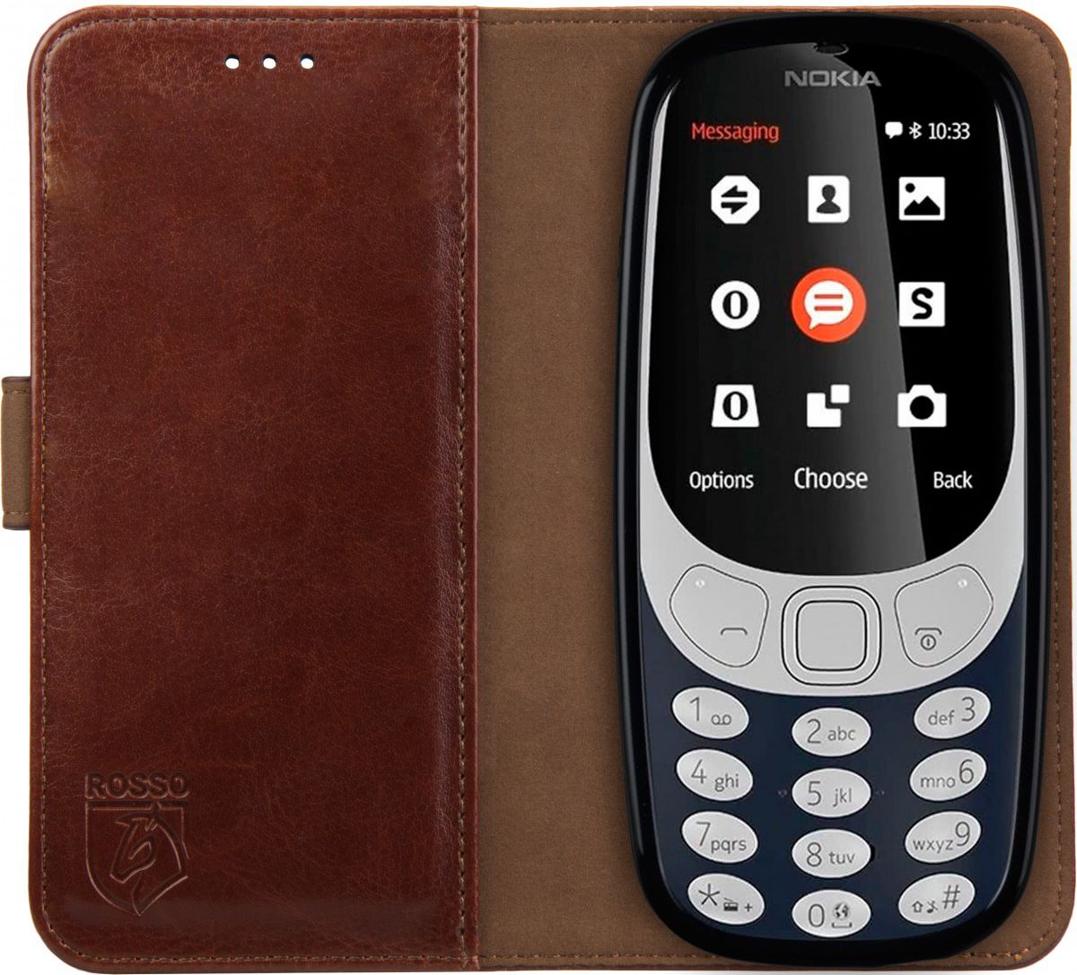 Rosso Element Nokia 3310 (2017) Hoesje Book Cover Bruin afbeelding 1