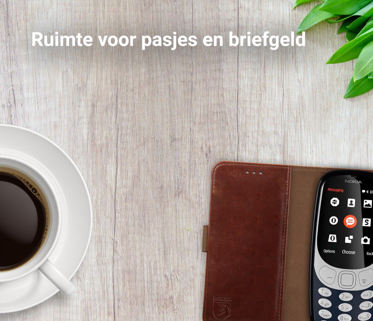 Rosso Element Nokia 3310 (2017) Hoesje Book Cover Bruin afbeelding 8