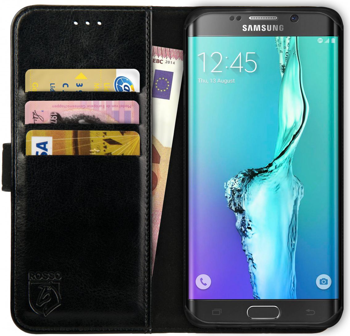 Rosso Element Samsung Galaxy S6 Edge Plus Hoesje Book Cover Zwart afbeelding 1