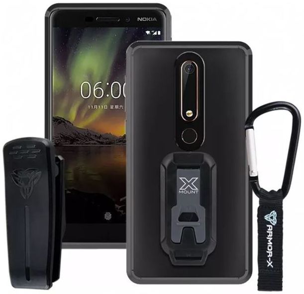Armor X BX-Series Nokia 6 (2018) Robuust Hoesje Transparant Zwart afbeelding 1