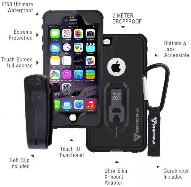 Armor X MX-Series Apple iPhone 6(s) Waterdicht Hoesje Zwart afbeelding 11