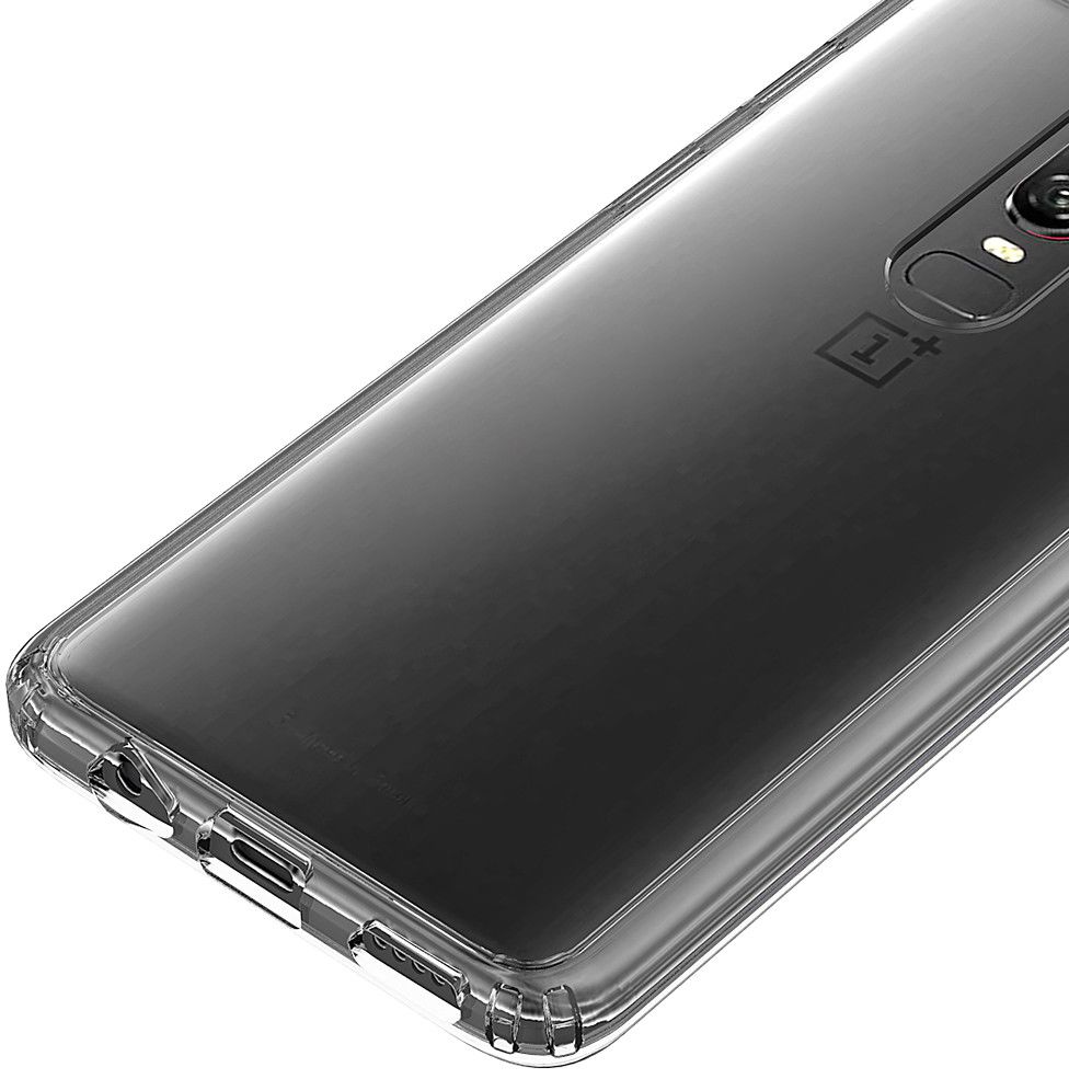 OnePlus 6 Hybrid Armor TPU Hoesje Back Cover Transparant afbeelding 5