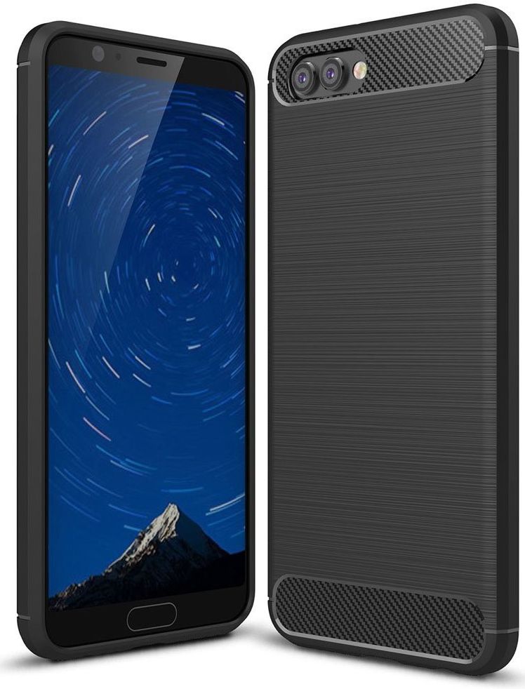Honor 10 Geborsteld TPU Hoesje Zwart afbeelding 1