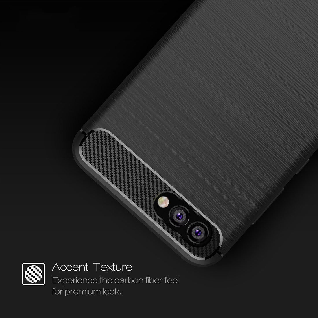 Honor 10 Geborsteld TPU Hoesje Zwart afbeelding 8