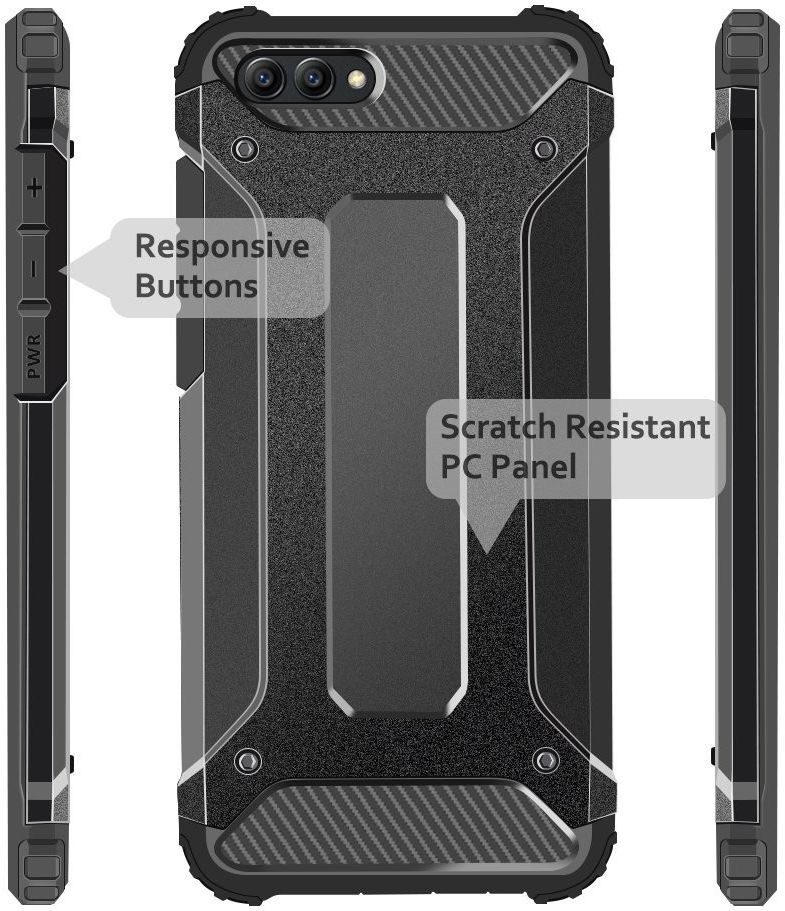 Honor 10 Hybride Hoesje Zwart afbeelding 7