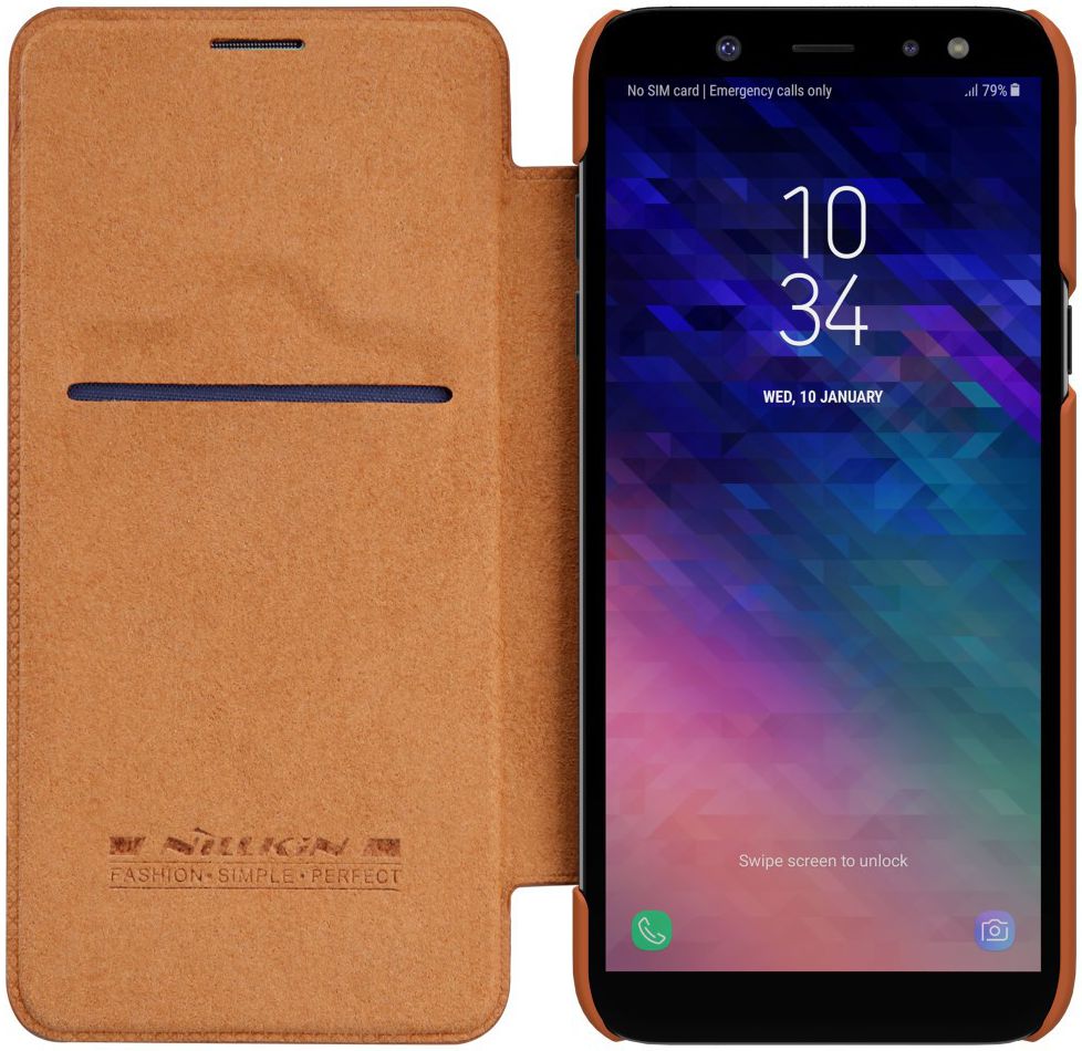 Nillkin Qin Series Flip Hoesje Samsung Galaxy A6 Bruin afbeelding 1