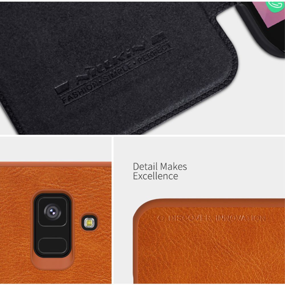 Nillkin Qin Series Flip Hoesje Samsung Galaxy A6 Bruin afbeelding 11