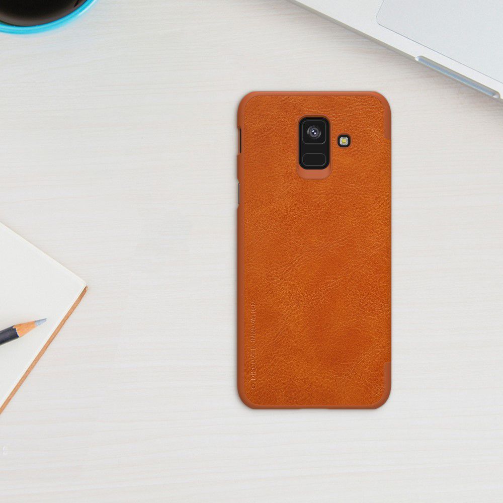 Nillkin Qin Series Flip Hoesje Samsung Galaxy A6 Bruin afbeelding 7
