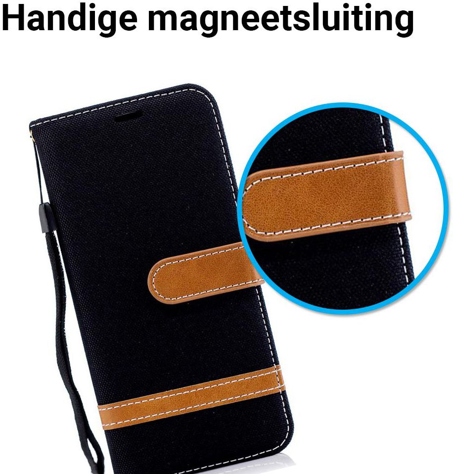 Samsung Galaxy A6 Portemonnee Hoesje Zwart afbeelding 4