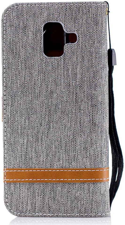 Samsung Galaxy A6 Portemonnee Hoesje Grijs afbeelding 14