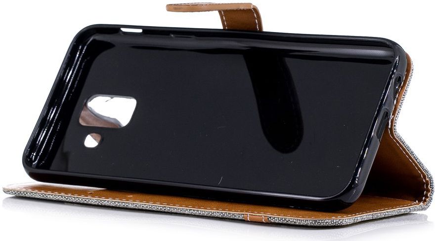 Samsung Galaxy A6 Portemonnee Hoesje Grijs afbeelding 8
