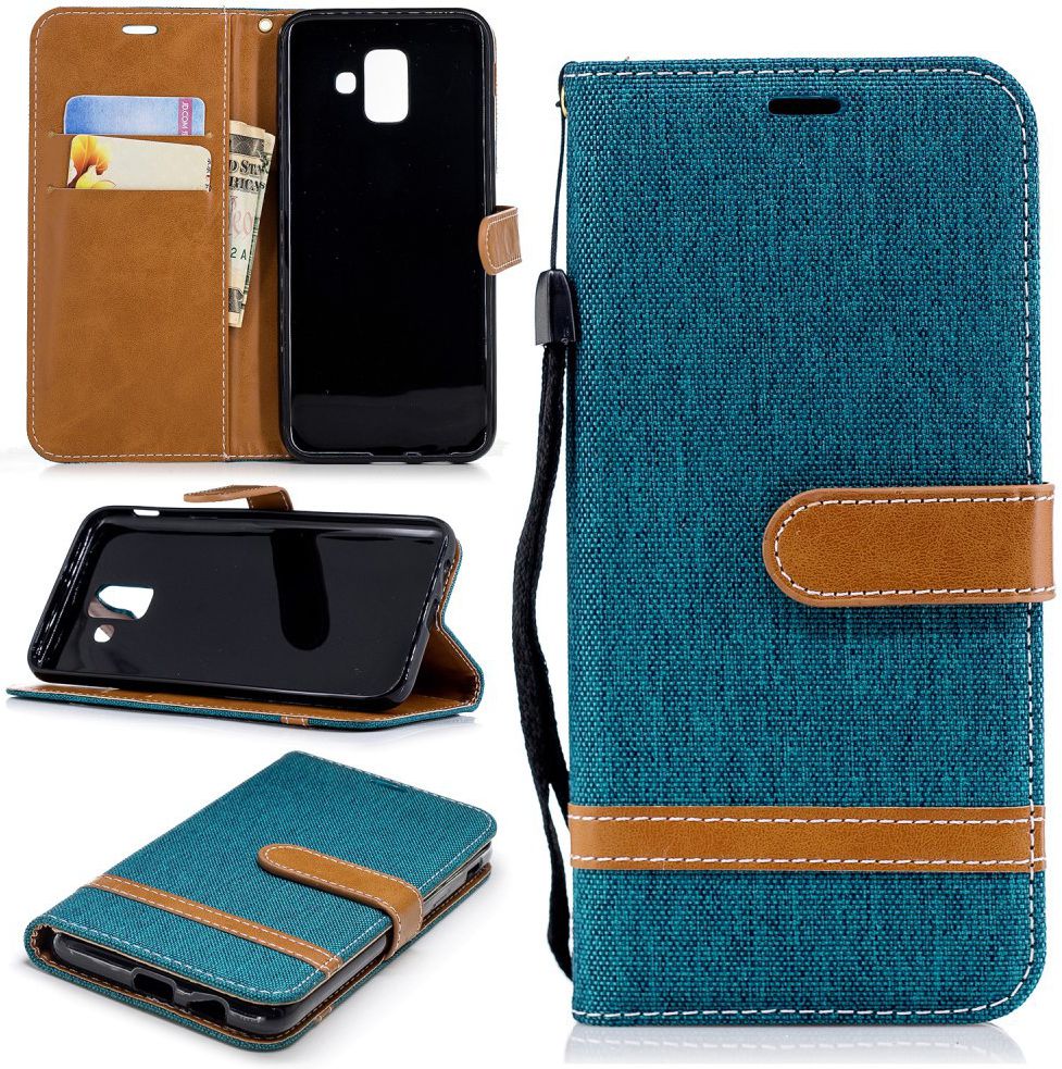 Samsung Galaxy A6 Portemonnee Hoesje Groen afbeelding 15