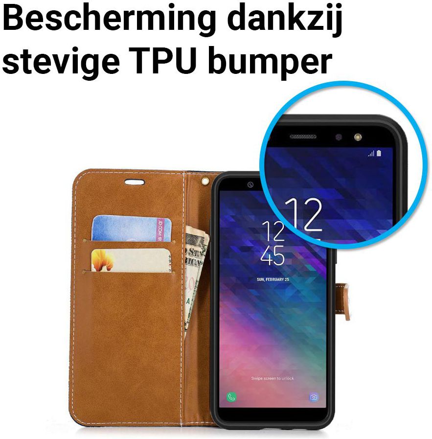 Samsung Galaxy A6 Portemonnee Hoesje Groen afbeelding 5