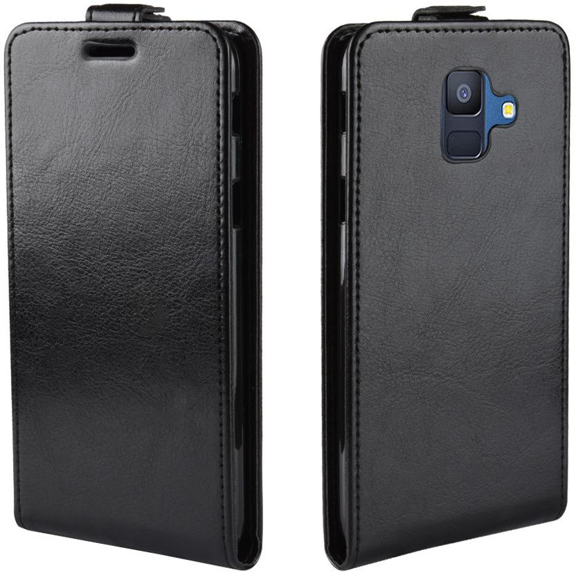 Samsung Galaxy A6 Verticaal Flip Hoesje Zwart afbeelding 4