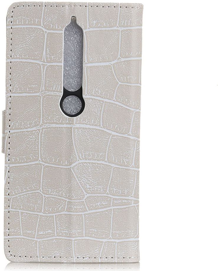 Nokia 6 (2018) Krokodil Portemonnee Hoesje Wit afbeelding 4
