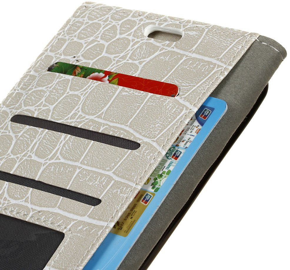 Nokia 6 (2018) Krokodil Portemonnee Hoesje Wit afbeelding 5