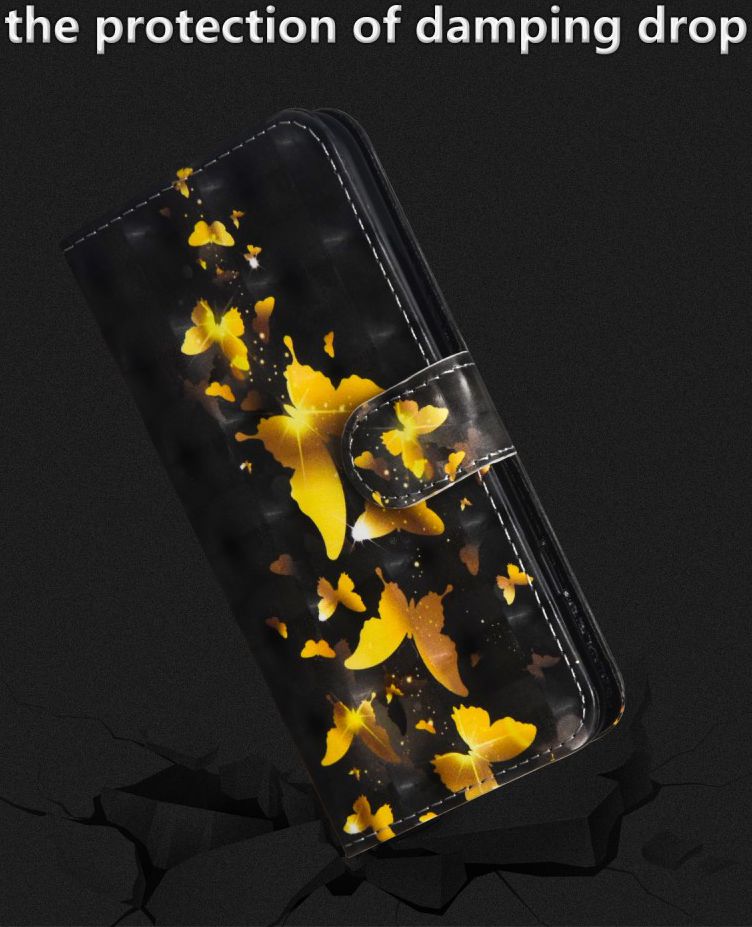 Nokia 6 (2018) Lederen Portemonnee Hoesje met Print Vlinders afbeelding 7