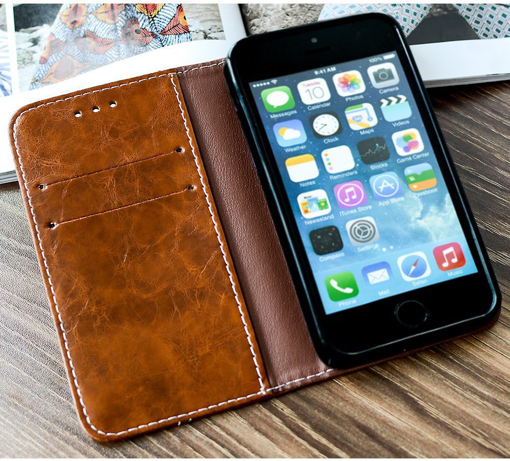 Apple iPhone 5(S) / SE Luxe Portemonnee Hoesje Bruin afbeelding 2