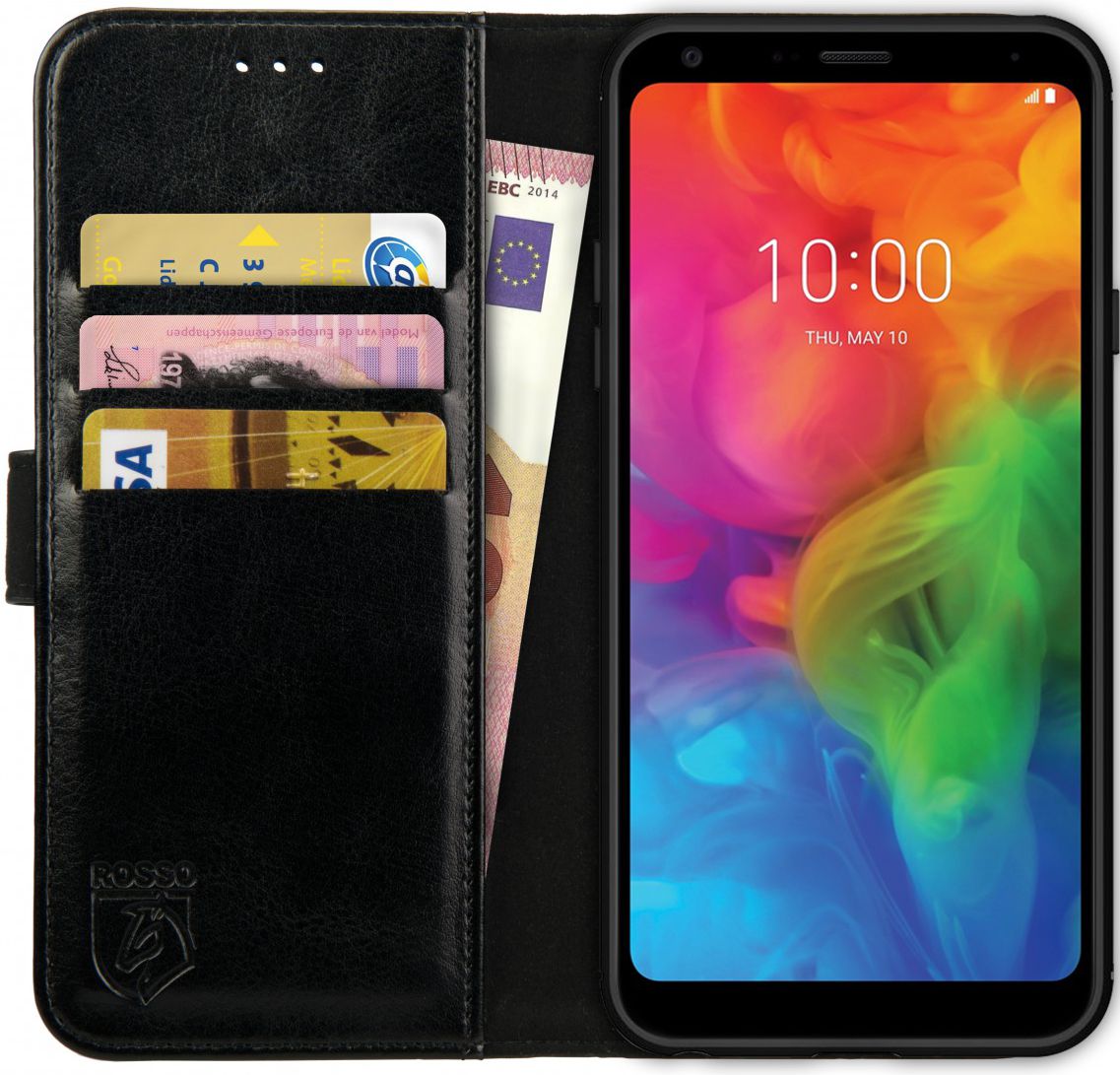 Rosso Element LG Q7 Hoesje Book Cover Zwart afbeelding 1