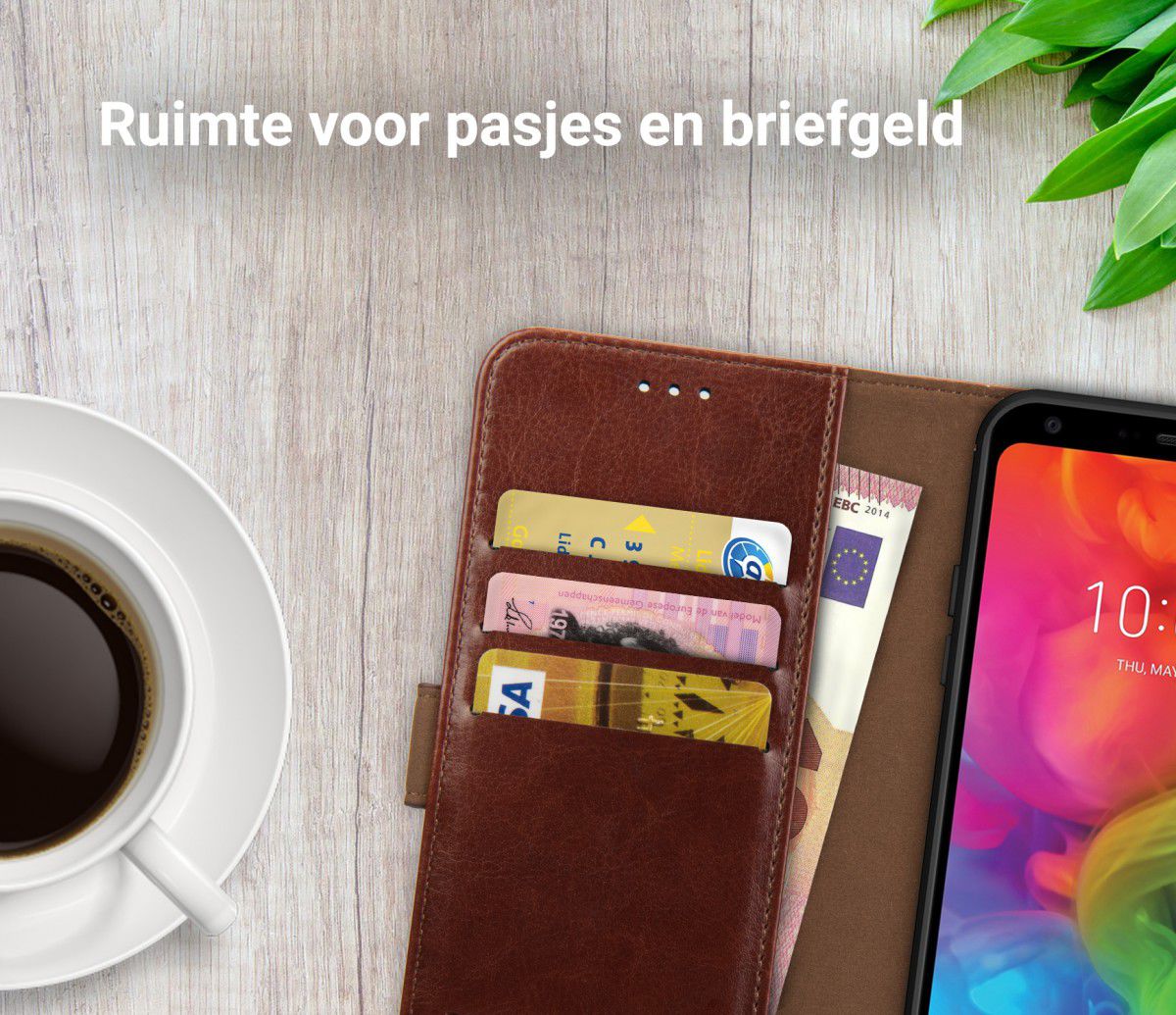 Rosso Element LG Q7 Hoesje Book Cover Bruin afbeelding 9
