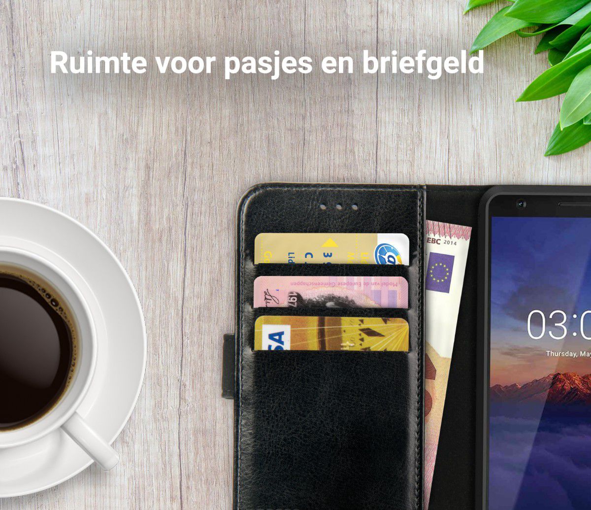 Rosso Element Nokia 3.1 Hoesje Book Cover Zwart afbeelding 9