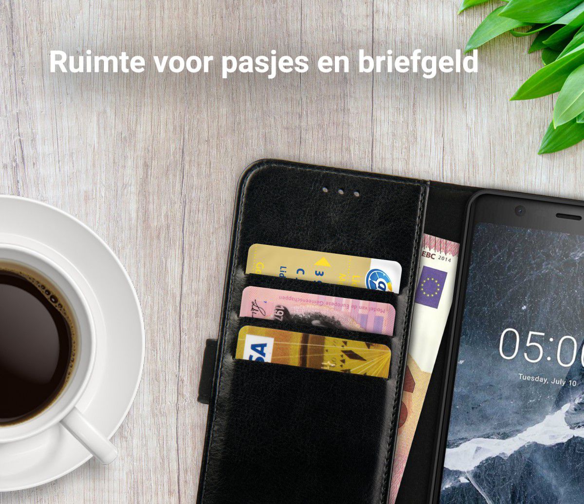 Rosso Element Nokia 5.1 Hoesje Book Cover Zwart afbeelding 9